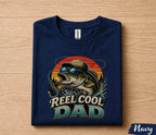 Reel Cool Dad Fishing Shirt Funny Bass Fisherman Tee Cool Dad Gift Papa Fathers Day Birthday Husband Fishing Lover Shirt