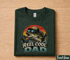 Reel Cool Dad Fishing Shirt Funny Bass Fisherman Tee Cool Dad Gift Papa Fathers Day Birthday Husband Fishing Lover Shirt