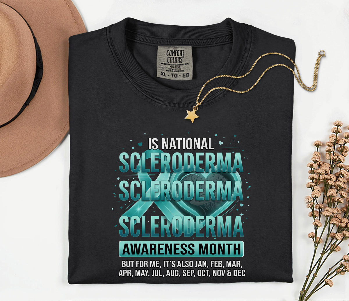 Comfort Colors Scleroderma Awareness Month Shirt Teal Ribbon Chronic Illness Support Tee Autoimmune Warrior Gift Unis...