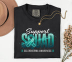 Comfort Colors Scleroderma Awareness Shirt Support Squad Teal Ribbon Tee Chronic Illness Warrior Gift Autoimmune Awar...