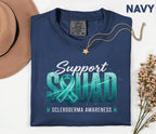 Comfort Colors Scleroderma Awareness Shirt Support Squad Teal Ribbon Tee Chronic Illness Warrior Gift Autoimmune Awareness Unisex Top