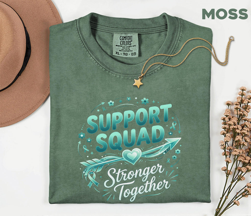 Comfort Colors Scleroderma Awareness Shirt Support Squad Stronger Together Teal Ribbon Tee Chronic Illness Support Gift Unisex Top