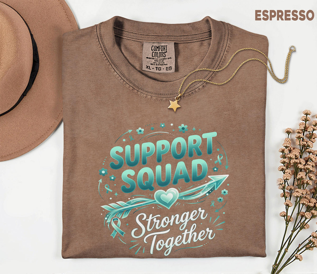 Comfort Colors Scleroderma Awareness Shirt Support Squad Stronger Together Teal Ribbon Tee Chronic Illness Support Gift Unisex Top