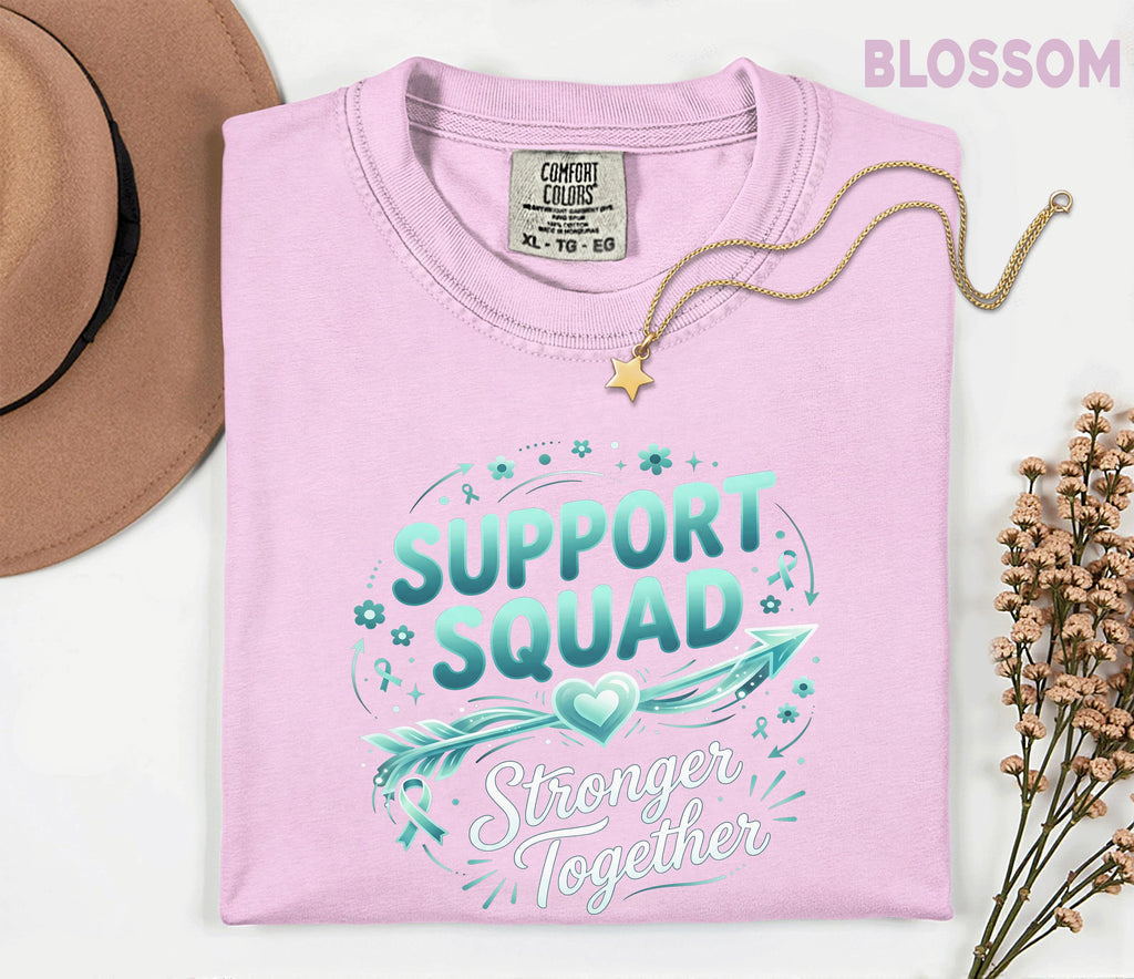 Comfort Colors Scleroderma Awareness Shirt Support Squad Stronger Together Teal Ribbon Tee Chronic Illness Support Gift Unisex Top