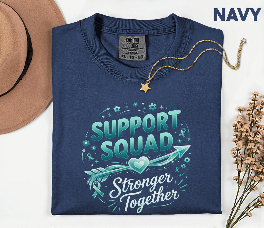 Comfort Colors Scleroderma Awareness Shirt Support Squad Stronger Together Teal Ribbon Tee Chronic Illness Support Gi...