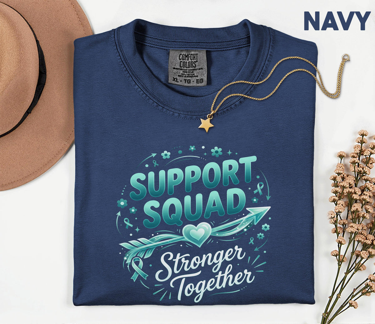 Comfort Colors Scleroderma Awareness Shirt Support Squad Stronger Together Teal Ribbon Tee Chronic Illness Support Gi...
