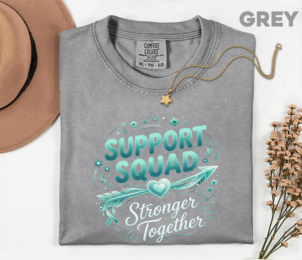 Comfort Colors Scleroderma Awareness Shirt Support Squad Stronger Together Teal Ribbon Tee Chronic Illness Support Gift Unisex Top