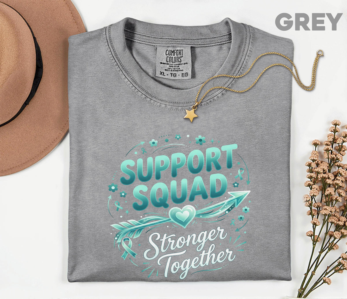 Comfort Colors Scleroderma Awareness Shirt Support Squad Stronger Together Teal Ribbon Tee Chronic Illness Support Gift Unisex Top