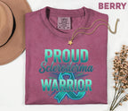 Comfort Colors Proud Scleroderma Warrior Shirt Teal Ribbon Awareness Tee Chronic Illness Fighter Gift Autoimmune Support Top
