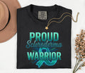 Comfort Colors Proud Scleroderma Warrior Shirt Teal Ribbon Awareness Tee Chronic Illness Fighter Gift Autoimmune Supp...