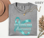 Comfort Colors Scleroderma Awareness Shirt Teal Ribbon Awareness Tee Chronic Illness Support Gift Autoimmune Warrior Unisex Top