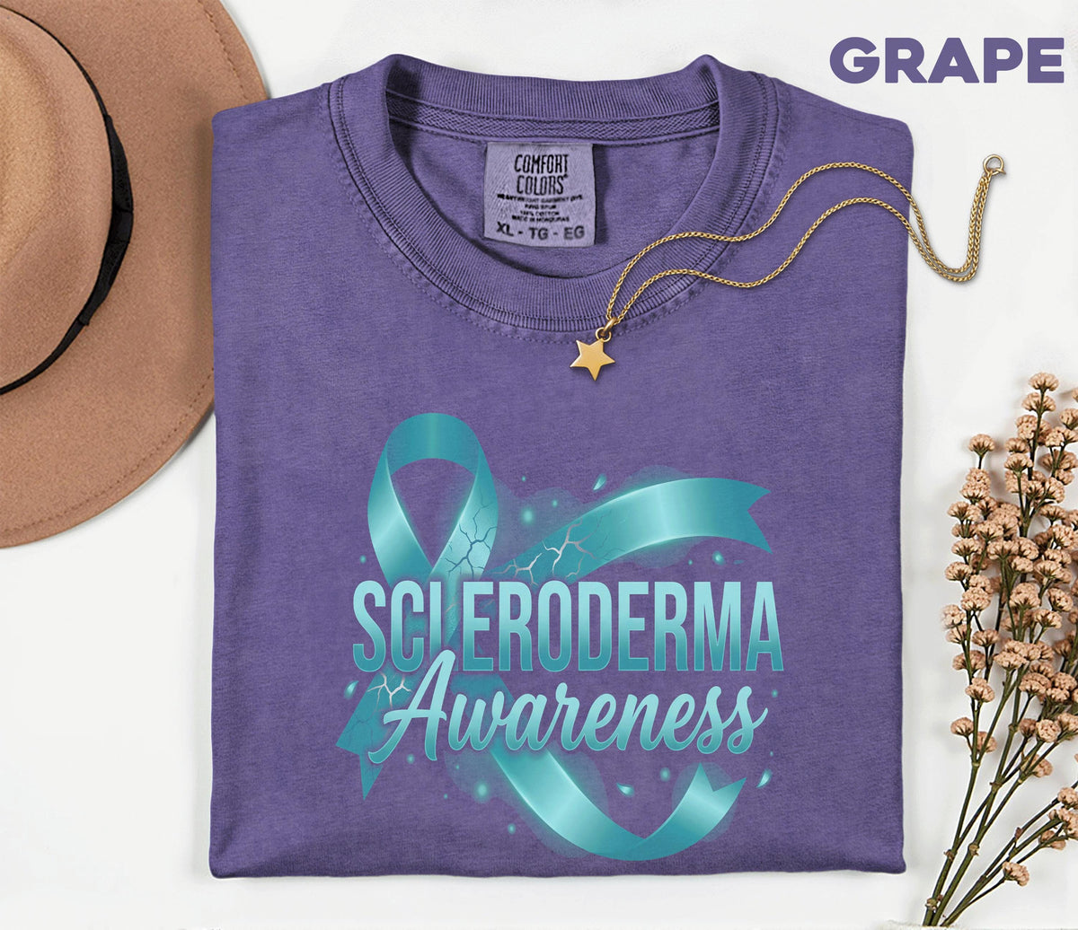 Comfort Colors Scleroderma Awareness Shirt Teal Ribbon Awareness Tee Chronic Illness Support Gift Autoimmune Warrior Unisex Top