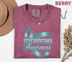 Comfort Colors Scleroderma Awareness Shirt Teal Ribbon Awareness Tee Chronic Illness Support Gift Autoimmune Warrior Unisex Top