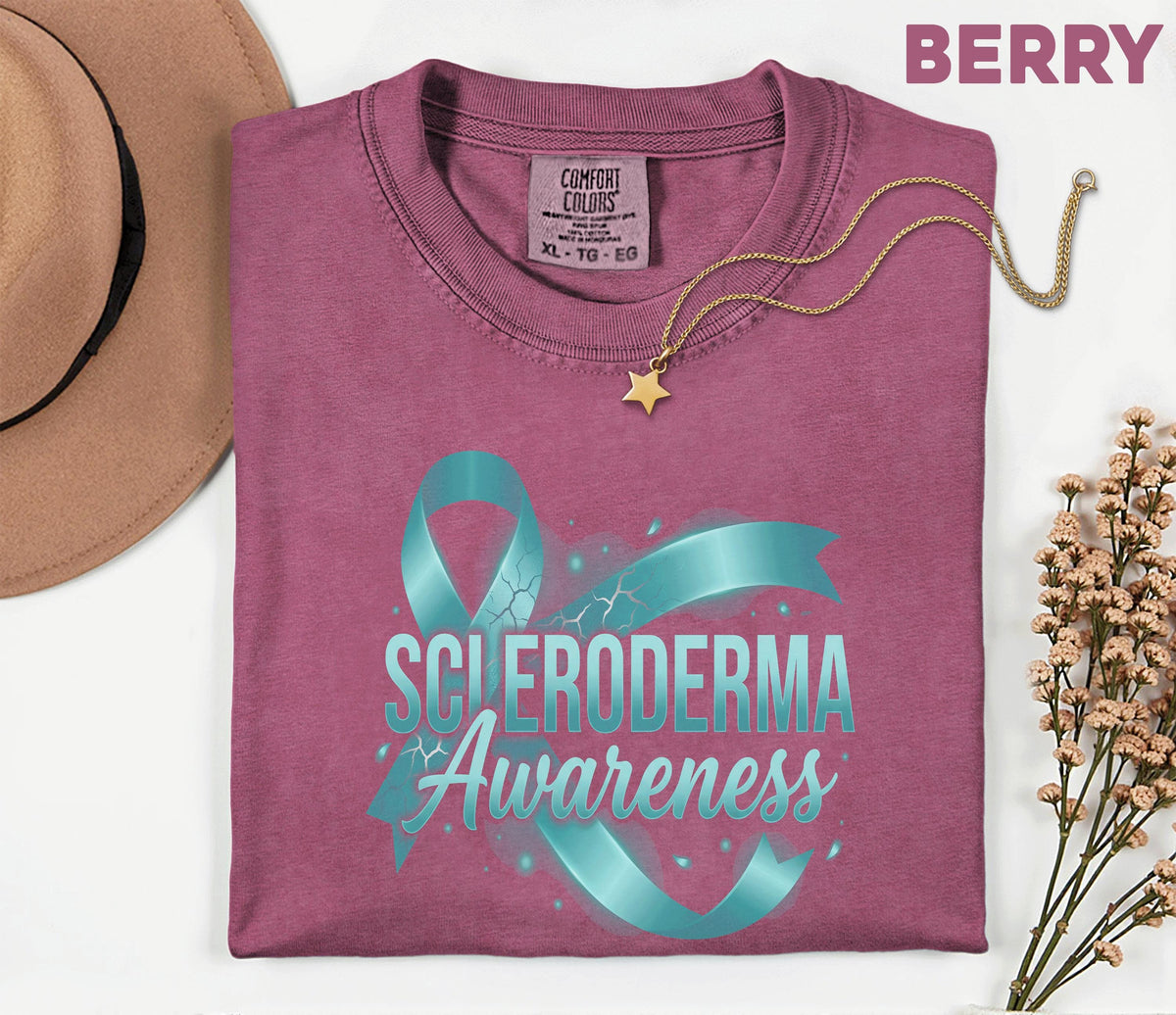 Comfort Colors Scleroderma Awareness Shirt Teal Ribbon Awareness Tee Chronic Illness Support Gift Autoimmune Warrior Unisex Top