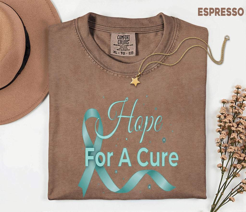 Comfort Colors Scleroderma Awareness Shirt Hope For A Cure Teal Ribbon Tee Chronic Illness Support Gift Unisex Top
