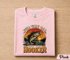 Full Time Dad Part Time Hooker Shirt Funny Fishing Tee, Vintage Sunset Bass Fisherman T-Shirt Gift, Fathers Day Gift for Husband Papa