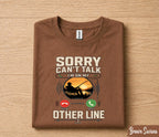 Sorry Can't Talk I'm On My Other Line Fishing Shirt Funny Fisherman Tee, Vintage Sunset Angler T-Shirt, Fathers Day Gift Dad Papa