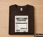 Just A Dad Who Always Came Back With The Milk Shirt Funny Dad Joke Tee, Legendary Father Receipt Design T-Shirt Fathers Day Gift