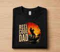 Reel Cool Dad Fishing Shirt Vintage Sunset Fisherman Tee, Funny Dad Gift for Fathers Day