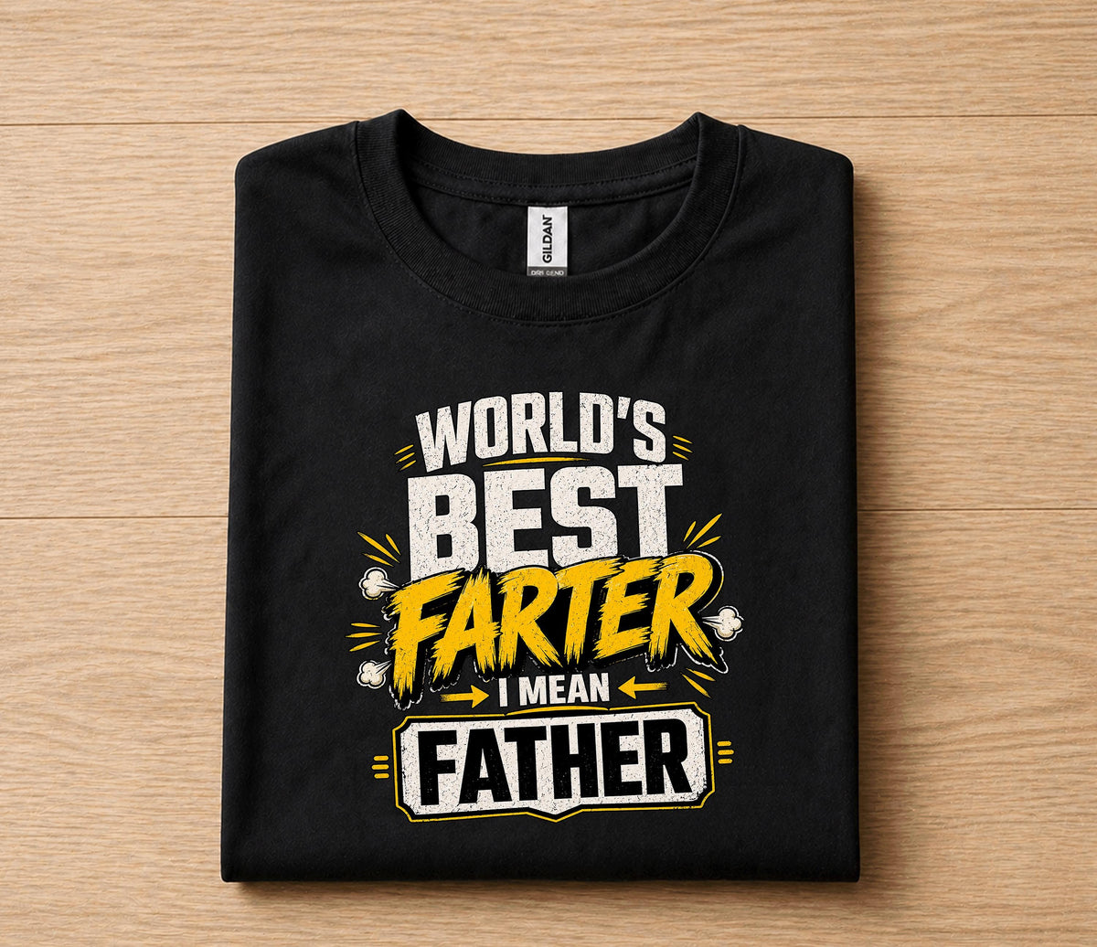 Worlds Best Farter I Mean Father Shirt Funny Dad Joke Tee, Fathers Day Gift for Husband Papa