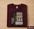 Dada Daddy Dad Bruh Shirt Funny Dad Life Tee, American Flag Dad T-Shirt, Fathers Day Gift for Husband Papa Birthday Shirt