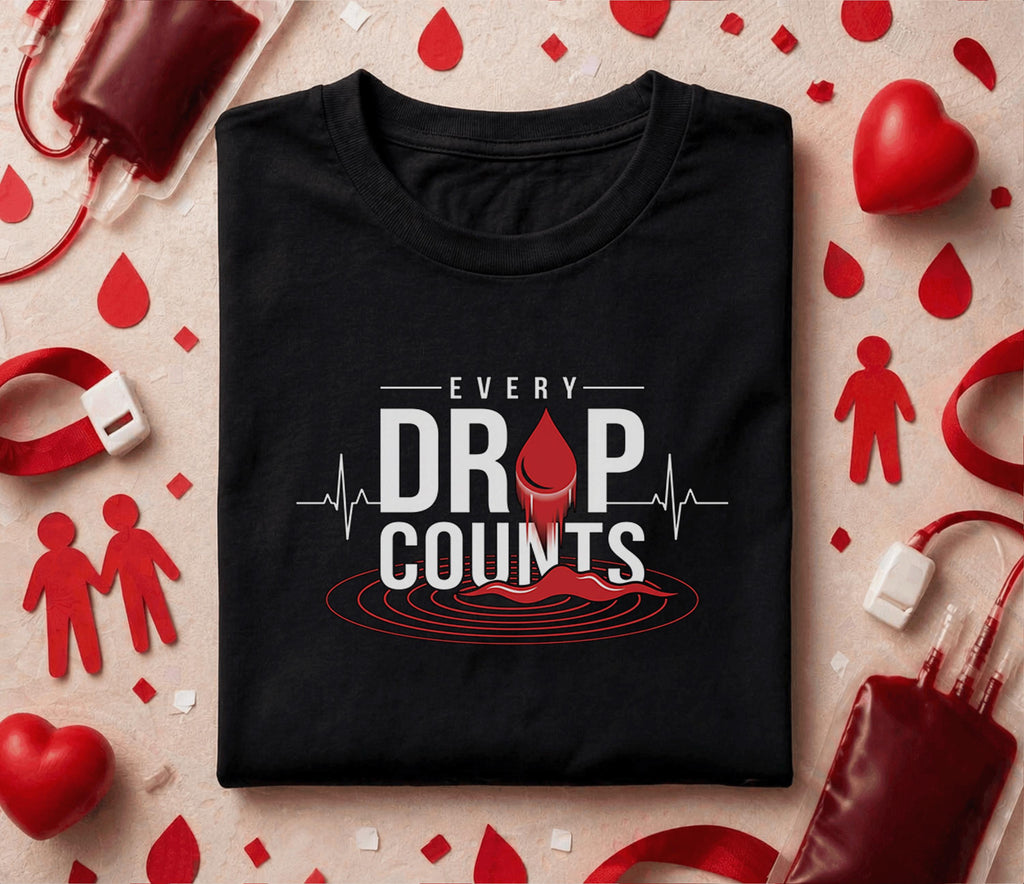 Every Drop Counts Blood Donation Shirt World Blood Donor Day Tee Give Blood Save Lives Gift Medical Awareness Support...
