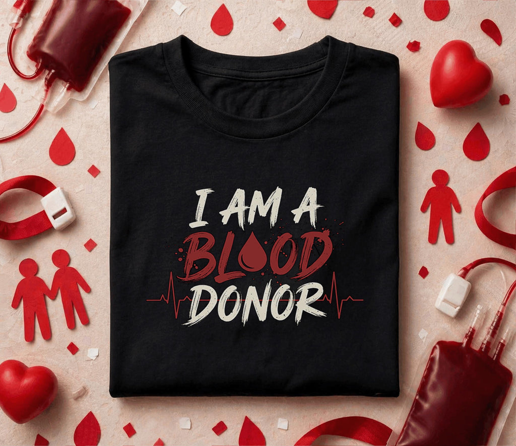 I Am A Blood Donor Shirt Bold Typography Tee World Blood Donor Day Gift Medical Awareness Shirt Donate Blood Graphic ...