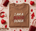 I Am A Blood Donor Shirt Bold Typography Tee World Blood Donor Day Gift Medical Awareness Shirt Donate Blood Graphic T-Shirt