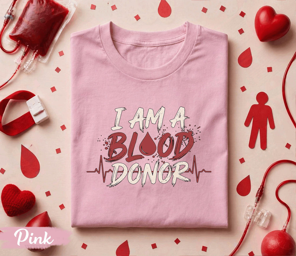 I Am A Blood Donor Shirt Bold Typography Tee World Blood Donor Day Gift Medical Awareness Shirt Donate Blood Graphic T-Shirt