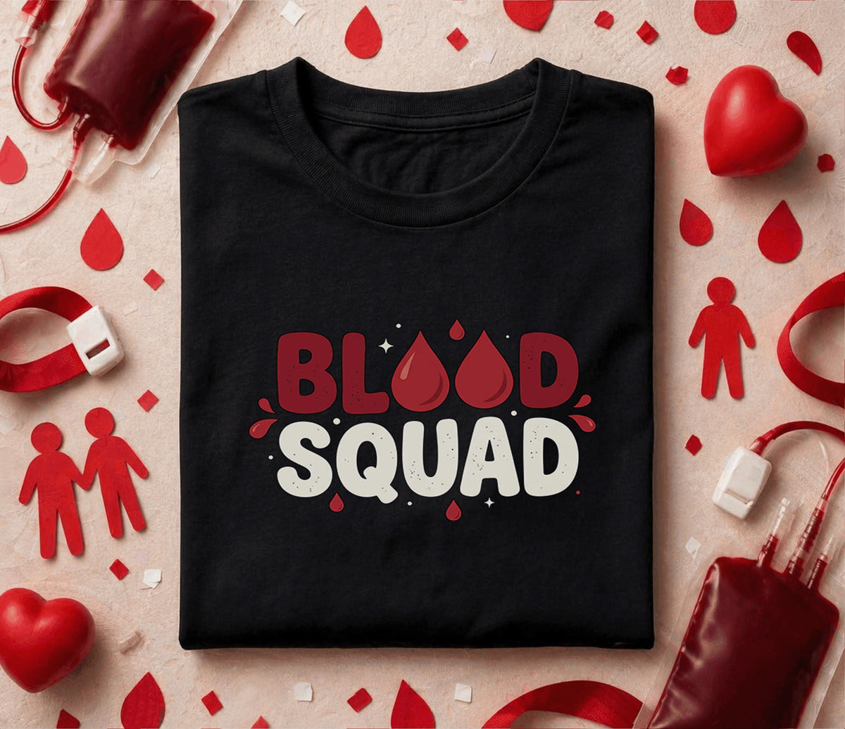 Blood Squad Shirt Funny Blood Donation Tee World Blood Donor Day Gift Donor Team T Shirt Medical Awareness Apparel