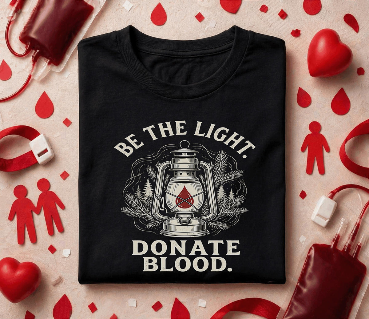 Be The Light Donate Blood Shirt World Blood Donor Day Tee Blood Donation Awareness Gift Life Saving Donor Shirt Vinta...