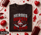 Heroes Donate Blood Shirt World Blood Donor Day T Shirt Blood Donation Awareness Tee Medical Hero Gift Nurse Doctor Apparel