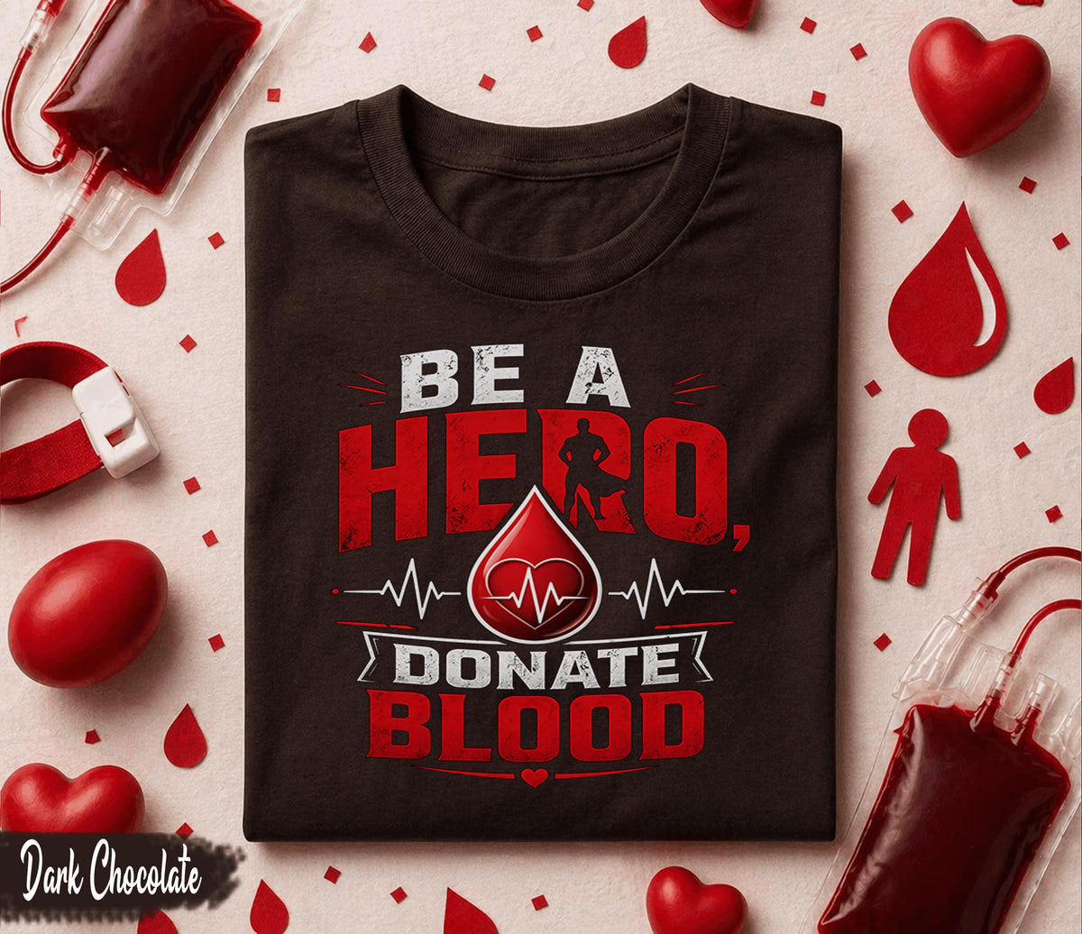 Be A Hero Donate Blood Shirt, World Blood Donor Day T Shirt, Blood Donation Awareness Tee, Medical Hero Gift, Nurse Doctor Apparel