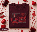 Blood Donor American Flag Shirt Patriotic Donate Blood Tee Medical Awareness Gift World Blood Donor Day Nurse Doctor Support T Shirt