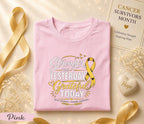 Stronger Than Yesterday Grateful Today Cancer Survivor Shirt, Yellow Ribbon Awareness Tee, Inspirational Hope Strength Courage Gift
