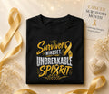Survivor Mindset Unbreakable Spirit Cancer Survivor Shirt, Yellow Ribbon Awareness Tee