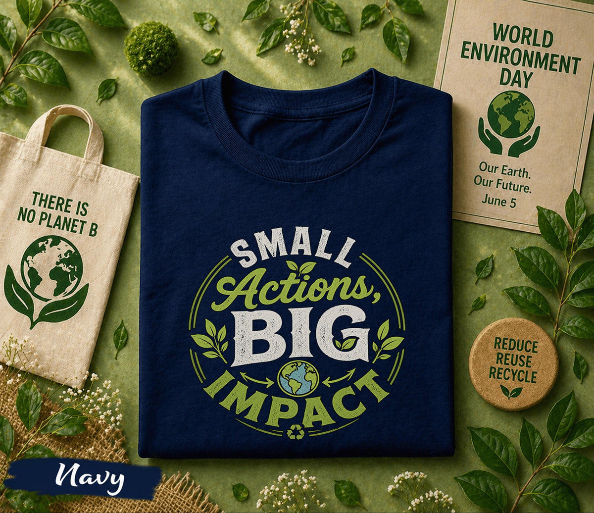 Small Actions Big Impact Shirt, World Environment Day Tee, Eco Friendly T Shirt, Sustainability Tee, Save Earth Gift Idea