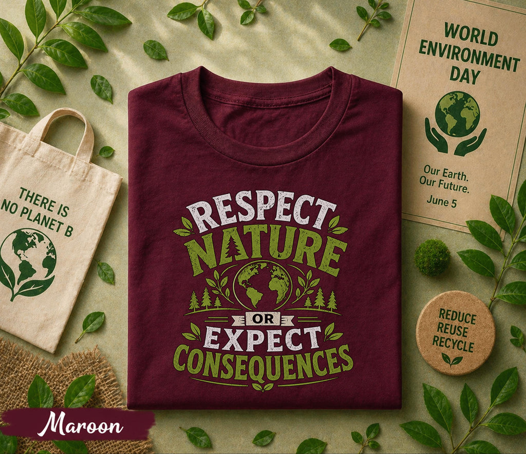 Respect Nature Shirt, World Environment Day Tee, Eco Friendly T Shirt, Save Earth Apparel, Nature Lover Gift, Sustainability Tee