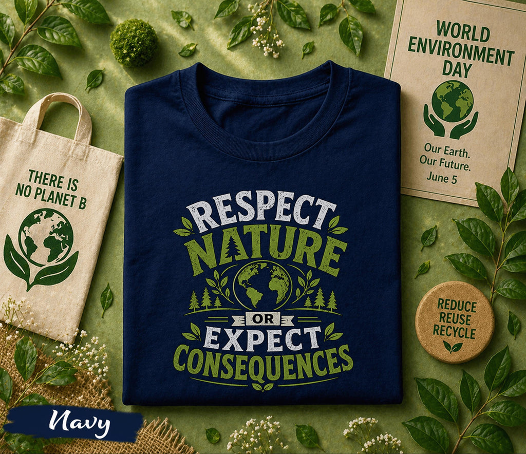 Respect Nature Shirt, World Environment Day Tee, Eco Friendly T Shirt, Save Earth Apparel, Nature Lover Gift, Sustainability Tee