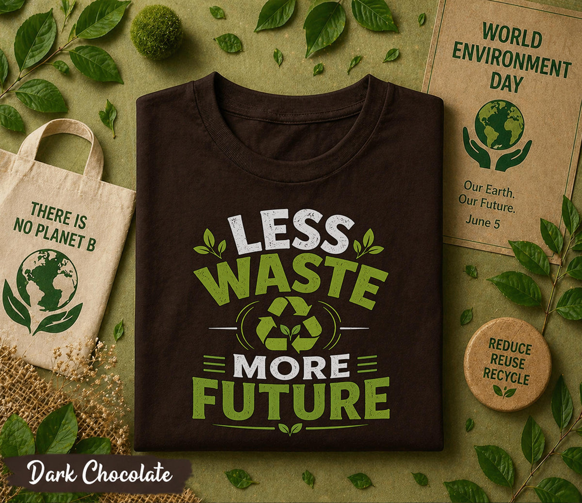 Less Waste More Future Shirt, World Environment Day Tee, Eco Friendly T Shirt, Sustainability Tee, Save Earth Recycle Gift