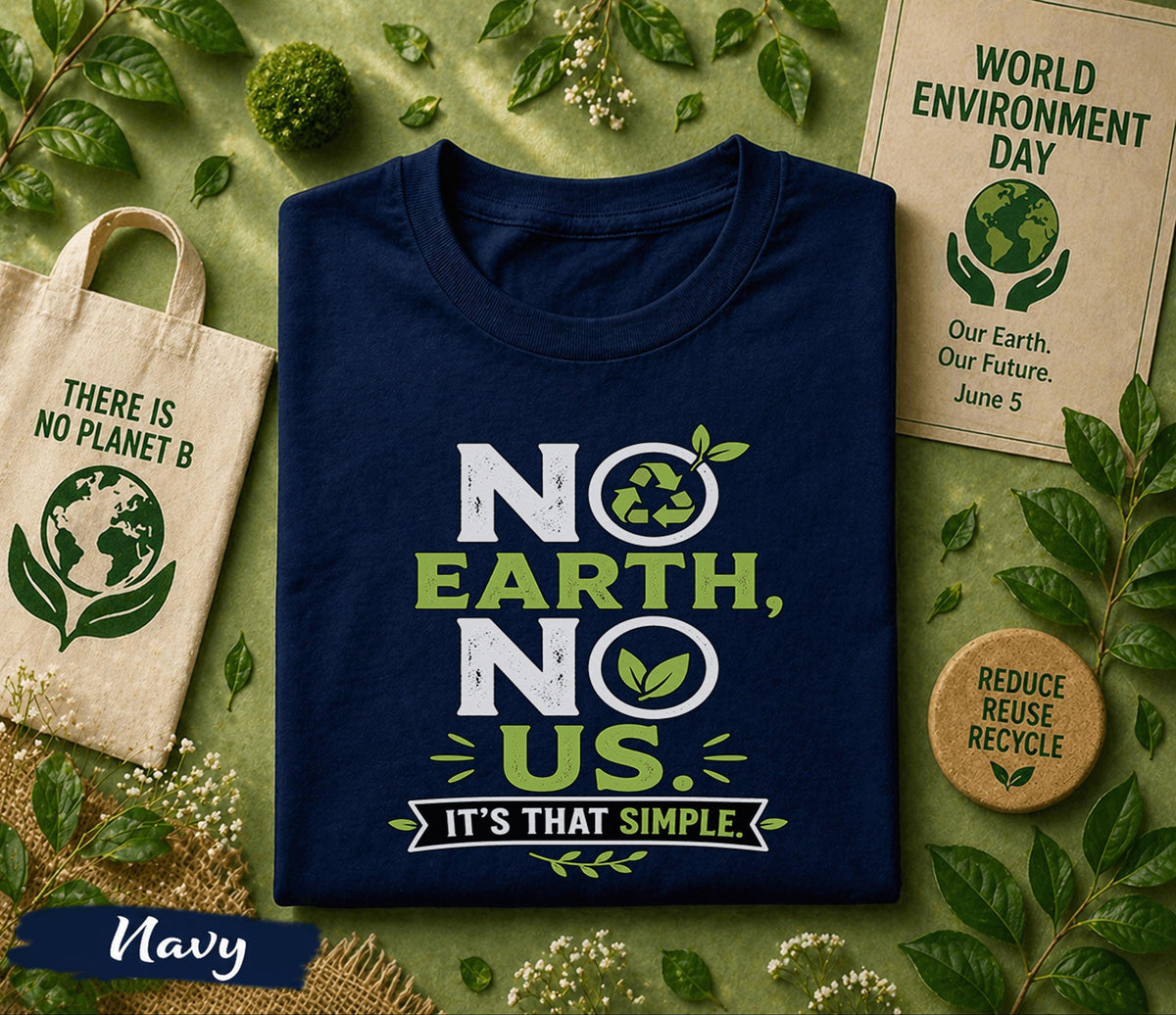 No Earth No Us It’s That Simple Shirt, World Environment Day Tee, Eco Friendly T Shirt, Save Planet Tee, Sustainability Gift
