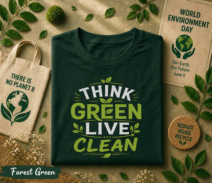 Think Green Live Clean Shirt, World Environment Day Tee