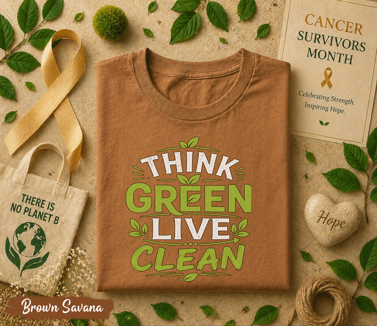 Think Green Live Clean Shirt, World Environment Day Tee, Eco Friendly T Shirt, Sustainability Tee, Save Earth Nature Lover Gift
