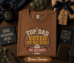 Top Dad Voted By My Kids Shirt Funny Fathers Day Gift Birthday Husband Tee Best Dad Ever Humor Retro T-shirt