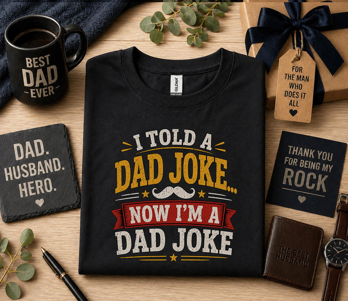I Told A Dad Joke Now Im A Dad Joke Shirt Funny Fathers Day Gift Birthday Husband Tee Sarcastic Dad Humor Retro T-shirt