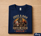 Funny Dad Shirt Just A Dad Who Always Came Back With The Milk Bigfoot Fathers Day Gift for Dad Birthday Husband Tee