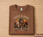 Funny Dad Shirt Just A Dad Who Always Came Back With The Milk Bigfoot Fathers Day Gift for Dad Birthday Husband Tee
