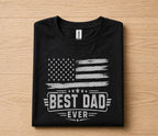 Best Dad Ever Shirt Vintage American Flag Patriotic Fathers Day Gift for Dad Birthday Husband Gift Classic USA Dad Tee