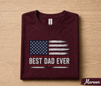 Best Dad Ever Shirt American Flag Patriotic Fathers Day Gift for Dad Husband Papa Birthday Gift USA Pride Dad Tee Vintage Style