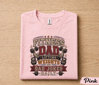 Fitness Dad Shirt Lifting Weights And Dad Jokes Daily Funny Gym Dad Gift Fathers Day Gift for Dad Birthday Husband Tee